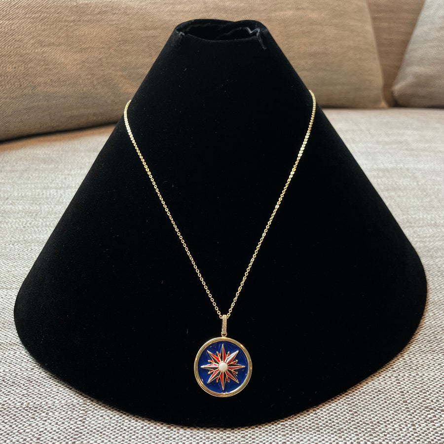 Sun Burst Enamel Necklace