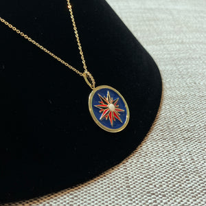 Sun Burst Enamel Necklace