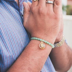 Hanuman Bracelet- Green Aventurine Beads