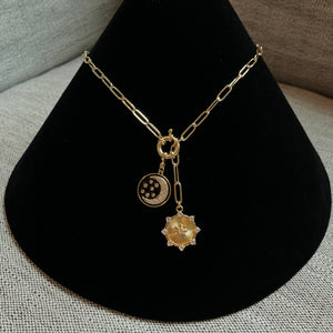 Double Charm Star Moon Necklace